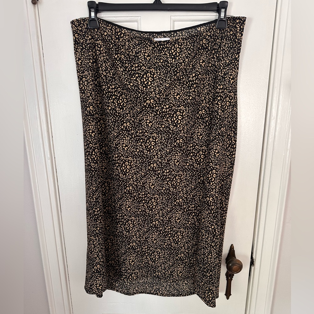 POPSUGAR Black and Tan Midi Pencil Skirt
